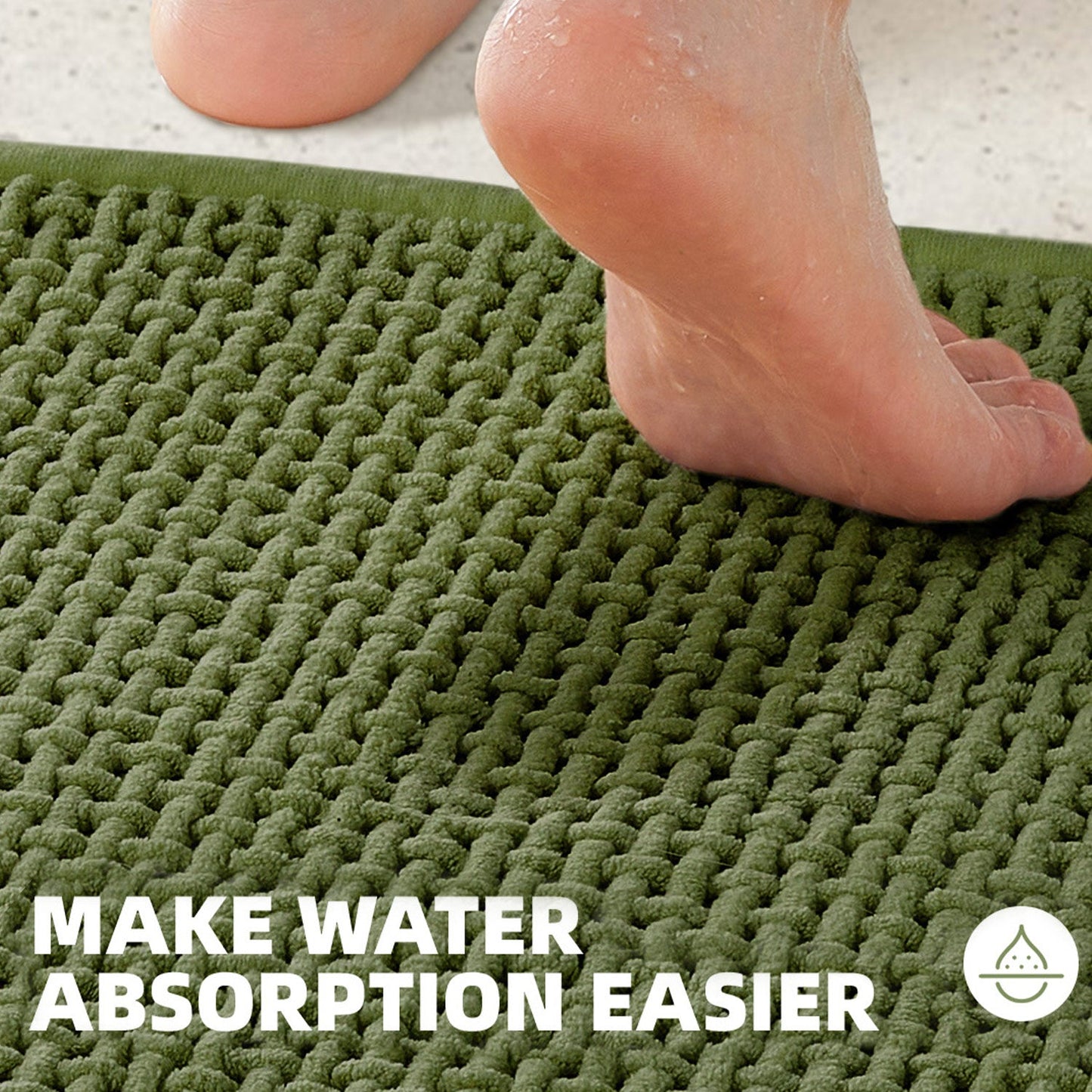 Color&Geometry Upgraded Denser Chenille Pile Bath Mat