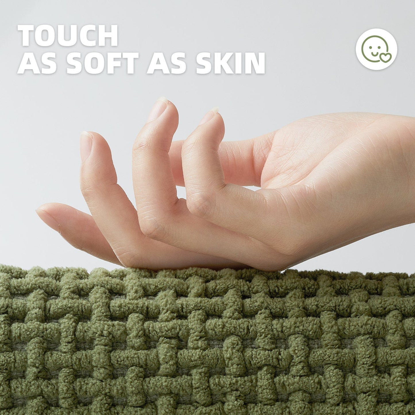 Color&Geometry Upgraded Denser Chenille Pile Bath Mat