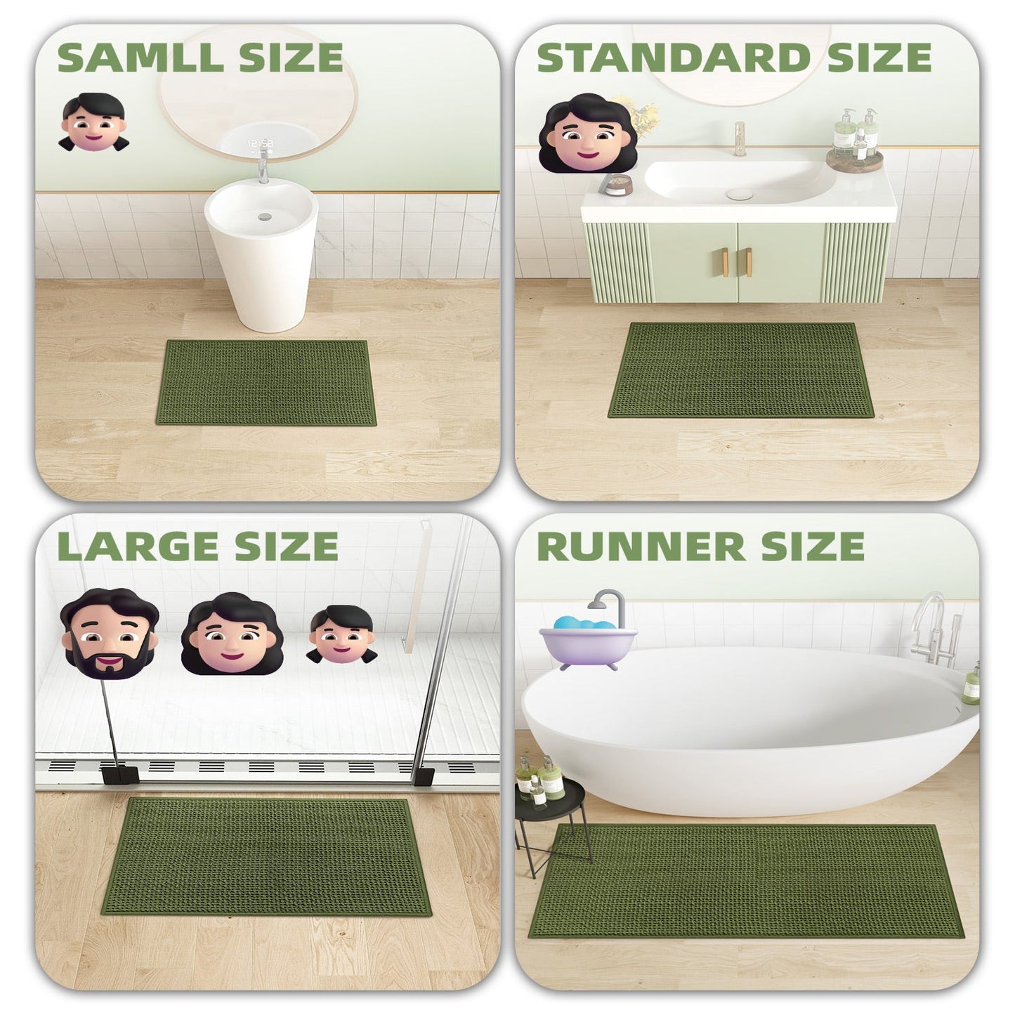 Color&Geometry Upgraded Denser Chenille Pile Bath Mat