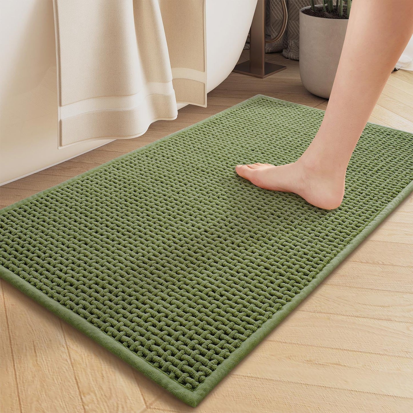 Color&Geometry Upgraded Denser Chenille Pile Bath Mat