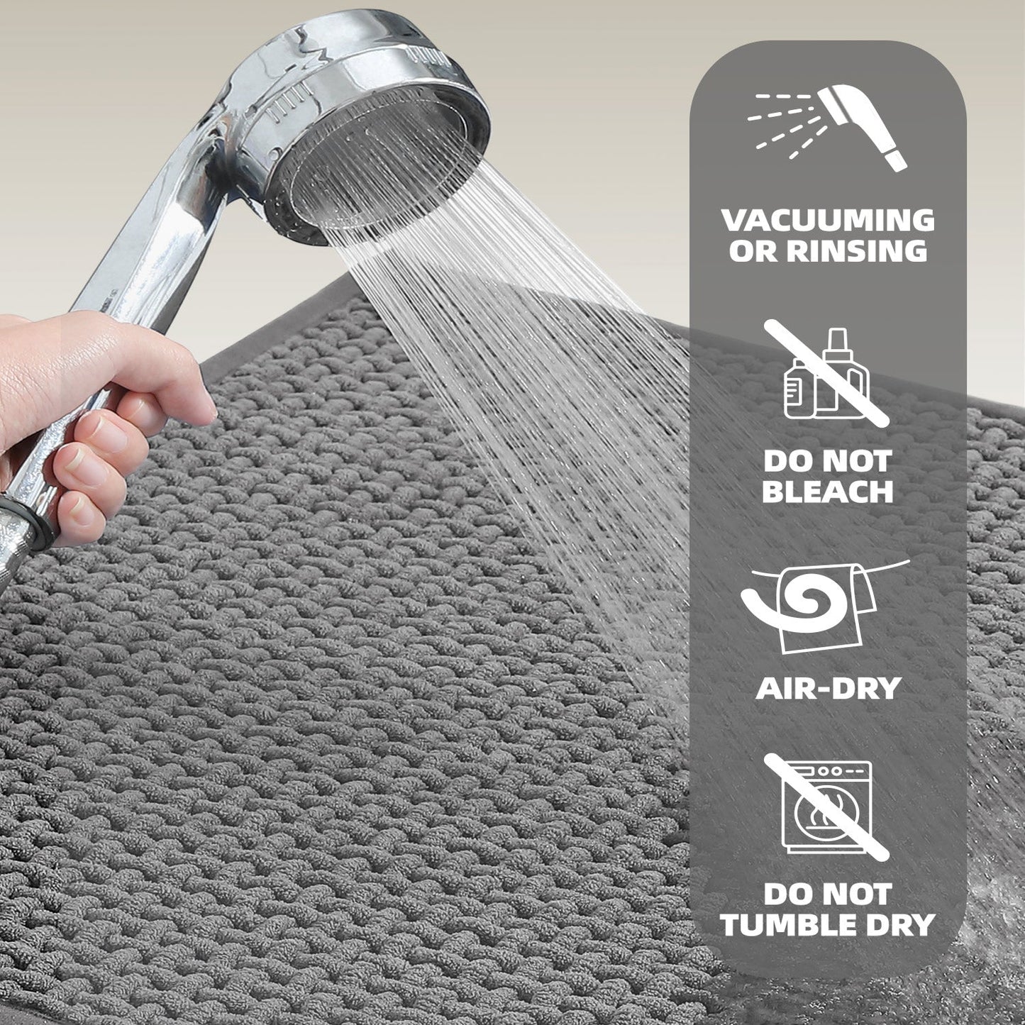 Color&Geometry Upgraded Denser Chenille Pile Bath Mat
