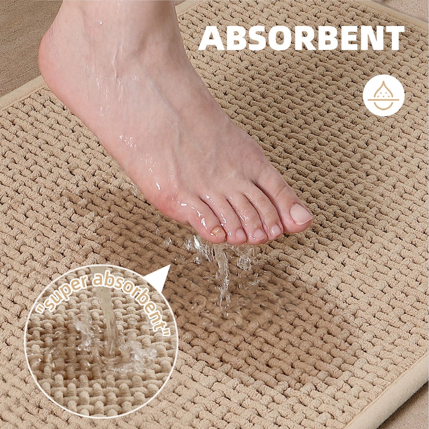Color&Geometry Upgraded Denser Chenille Pile Bath Mat