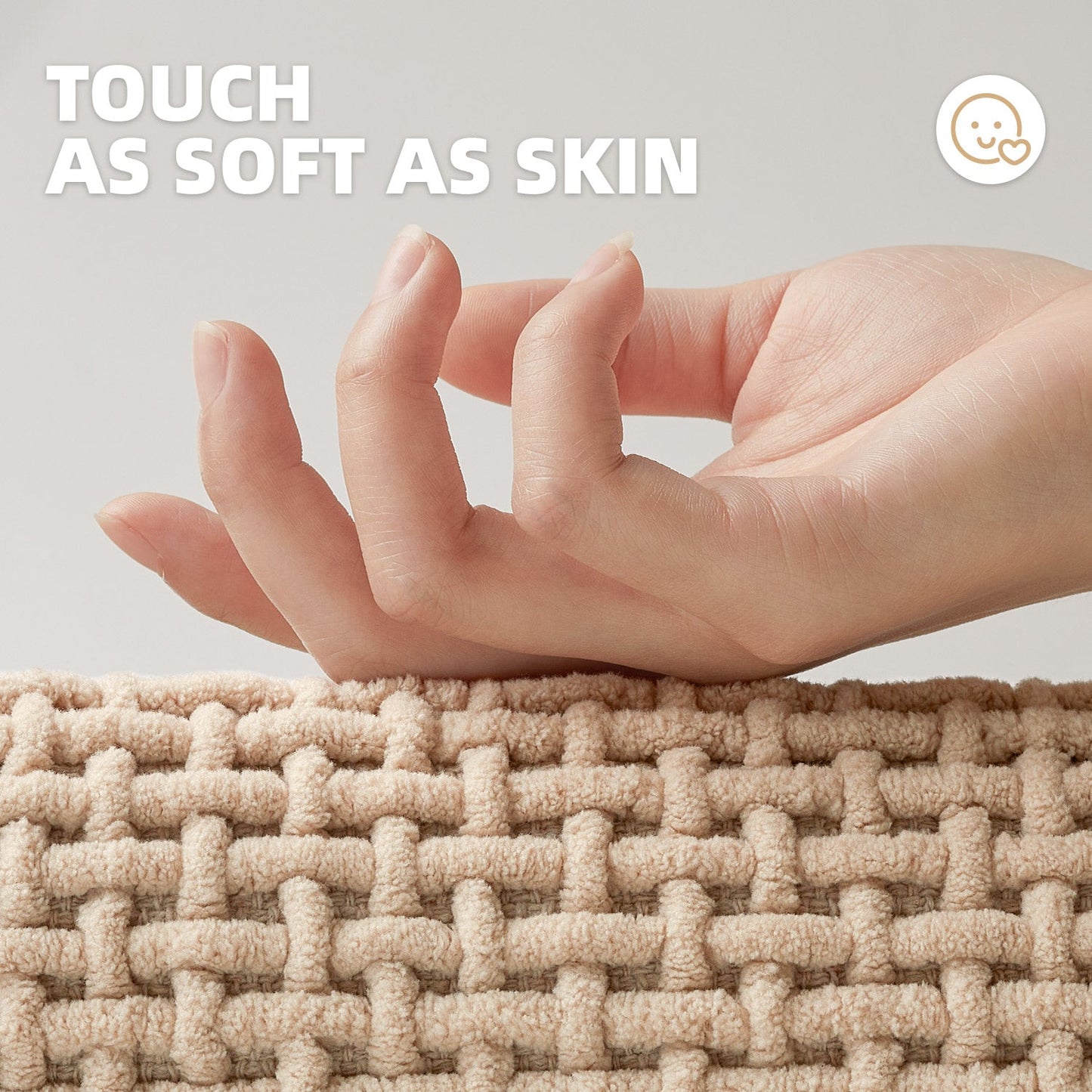 Color&Geometry Upgraded Denser Chenille Pile Bath Mat