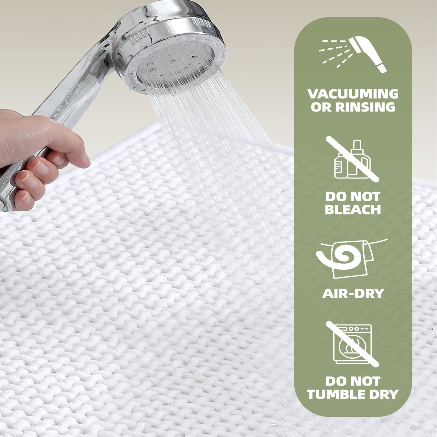 Color&Geometry Upgraded Denser Chenille Pile Bath Mat