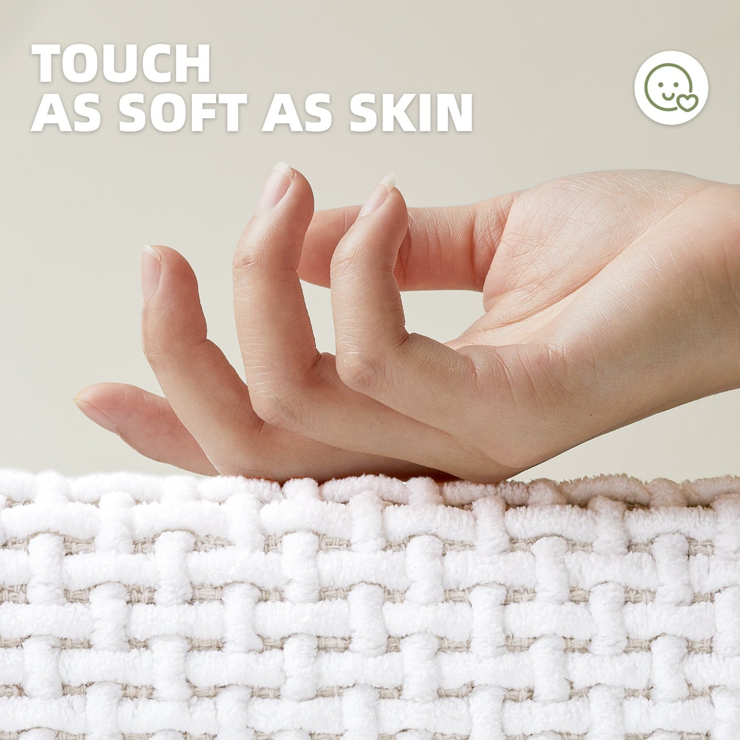 Color&Geometry Upgraded Denser Chenille Pile Bath Mat