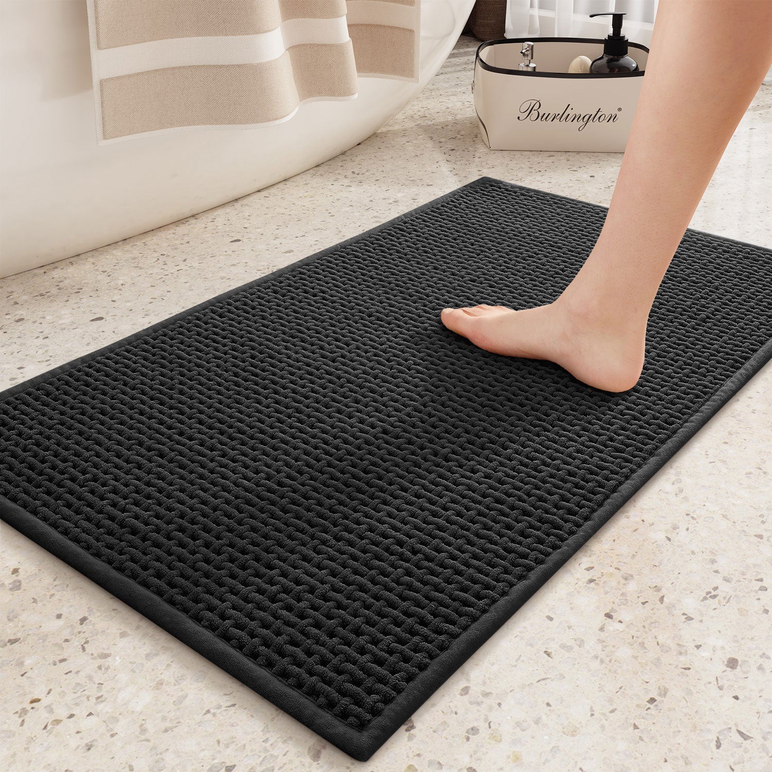 Upgraded Denser Chenille Pile Bath Mat