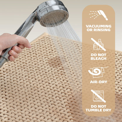 Color&Geometry Upgraded Denser Chenille Pile Bath Mat